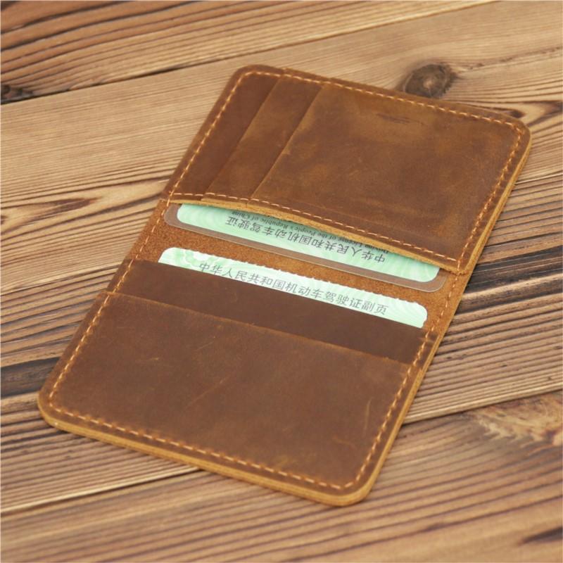 New Arrival Vintage Men's Genuine Leather Credit Card Holder Small Wallet Money Bag ID Card Case Mini Purse For Male