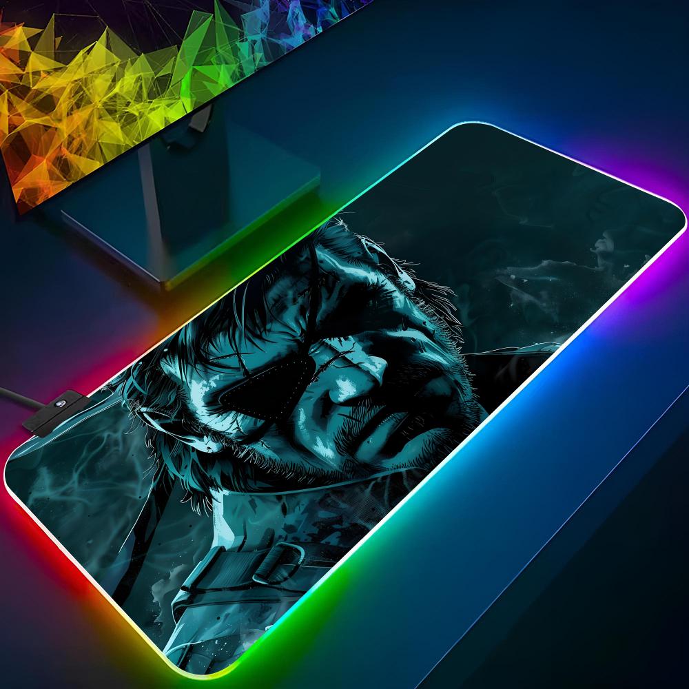 Metal Gear Solid Mouse Pad Gaming Rgb Mousepad Gifts Backlit Keyboard Gamer Girl Xxl Laptop Mat Table Pads Deskpad