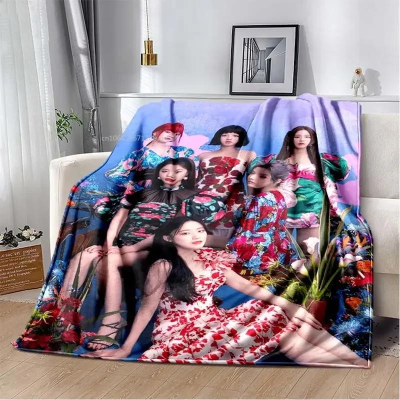 Ineve Tomboy Korean Music Girl Group (G) I-DLE Flannel Throw Blanket Ultra Soft Thin Blanket Living Room Bedroom Sofa Covers