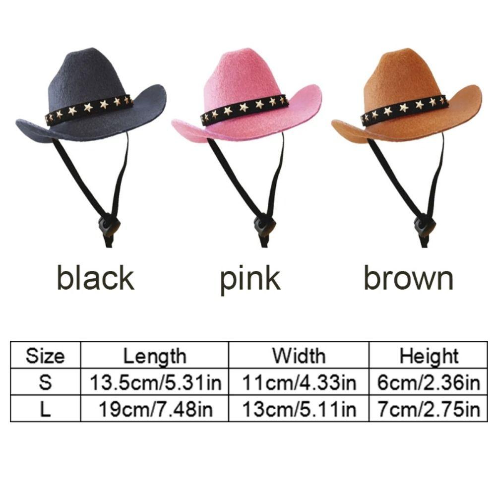 Non-woven Dog Costume Top Hat Adjustable Cat Headwear Pets Star Cowboy Hat  Pet Party