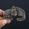 Natural Labradorite Gemstone Handmade Copper Wire Wrap Bangle Adjustable E2s46