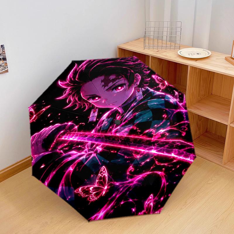 1PC Demon Slayer Automatic Umbrella - Suitable Travel Outdoor Portable Umbrella Birthday Gift Daily Essentials