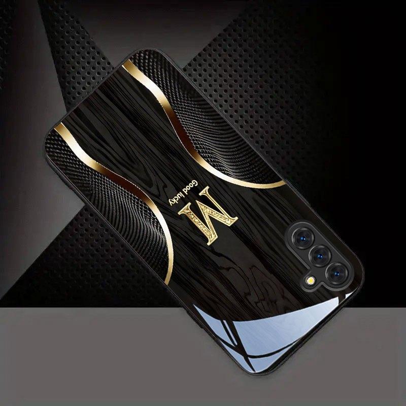 Black gold letters Durable PhoneCase Glass PhoneCase for Samsung Galaxy S26 S25 S24 S23 S22 FE Ultra Plus Men's style Business