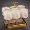 Twisted Glass Tumbler Set with Elk Holder