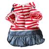 Pet Products Spring and Summer Striped Pet Clothes Puppy Dog Plaid Embroidered Denim Skirt
