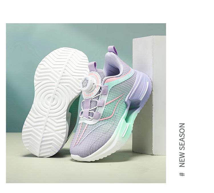 Zapatillas de Running Ligeras con Hebilla Giratoria para Niños - Antideslizantes, Cómodas, Transpirables, Zapatillas Deportivas de Exterior para Niños y Niñas