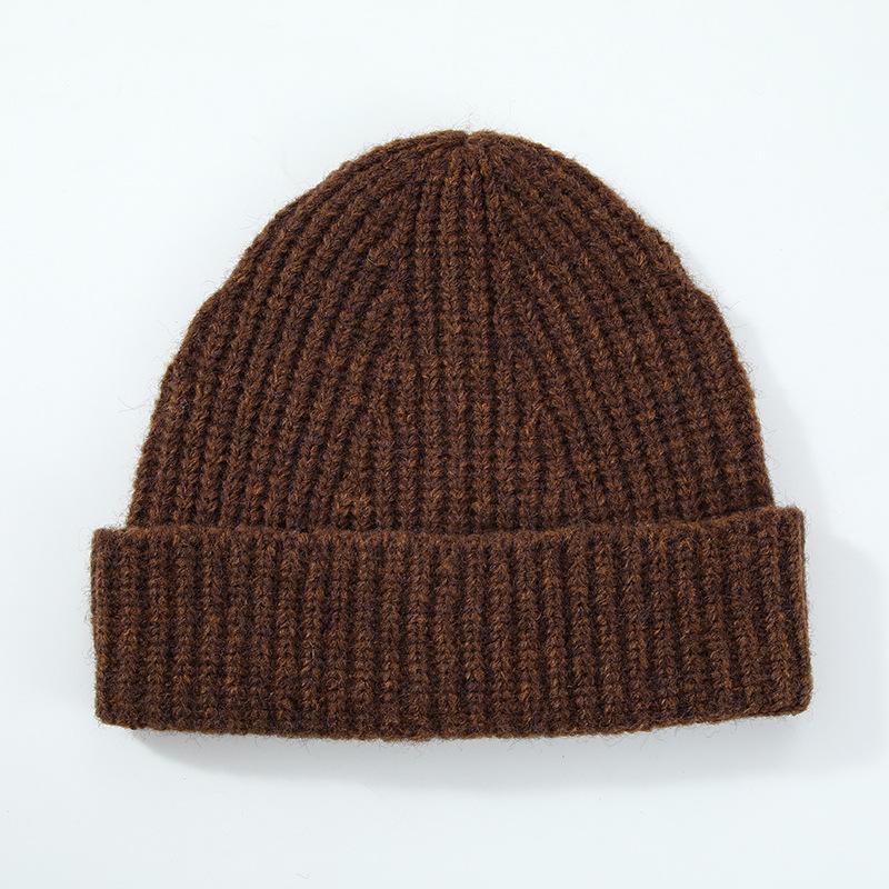 Outdoor Versatile Leisure Simple Solid Color Warm Including Wool Wool Knitted Hat Children Autumn and Winter Men's Cold Hat Tide