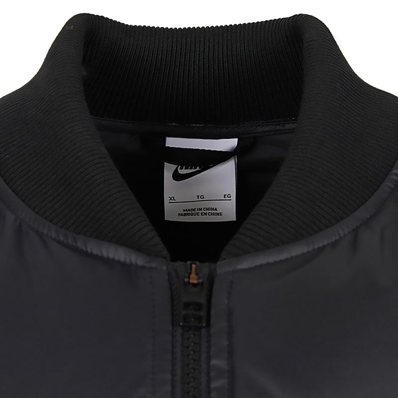 Nike Solid Color Logo Zip-Up Short Down Jacket Men Outerwear Black DV4275-010