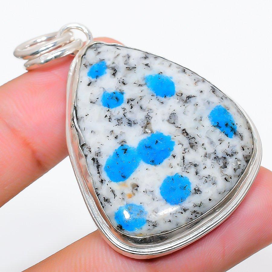

Natural K2 Blue Azurite Gemstone 925 Sterling Silver Gift Pendant 2.09 O6v81
