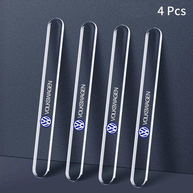 

2025 Hot 4pcs Car Door Handle Stickers Transparent Protector Film For Volkswagen GTI Passat Polo Magotan Golf R-Line Jetta R Tig