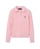 YALE Women'S Cable Polo Knit_Light Pink