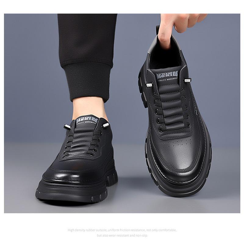 Fashion Spring Autumn Cow Leather Casual Sneakers for Men Fashion Soft Sole Men's Platform Shoes Designer Retro Work Shoes Male
