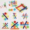 Children's Rainbow Stick Thinking Puzzle Montessori Wooden DIY Ice Cream Stick Puzzle Challenge Table Games Educational Toys