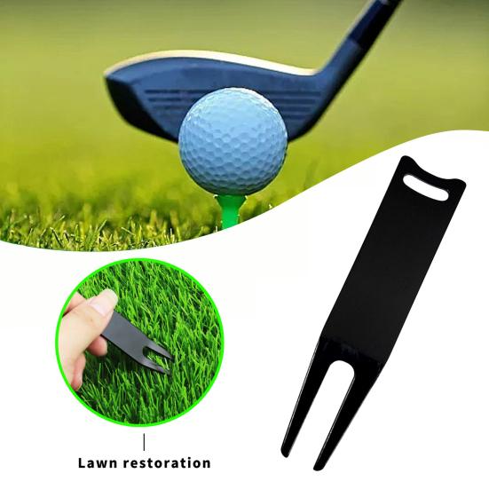 Golf Divot Tool 2 Pins Polished Easy to Install Portable Golf Training Golf Ball Marker Pitch Fork Daily Use