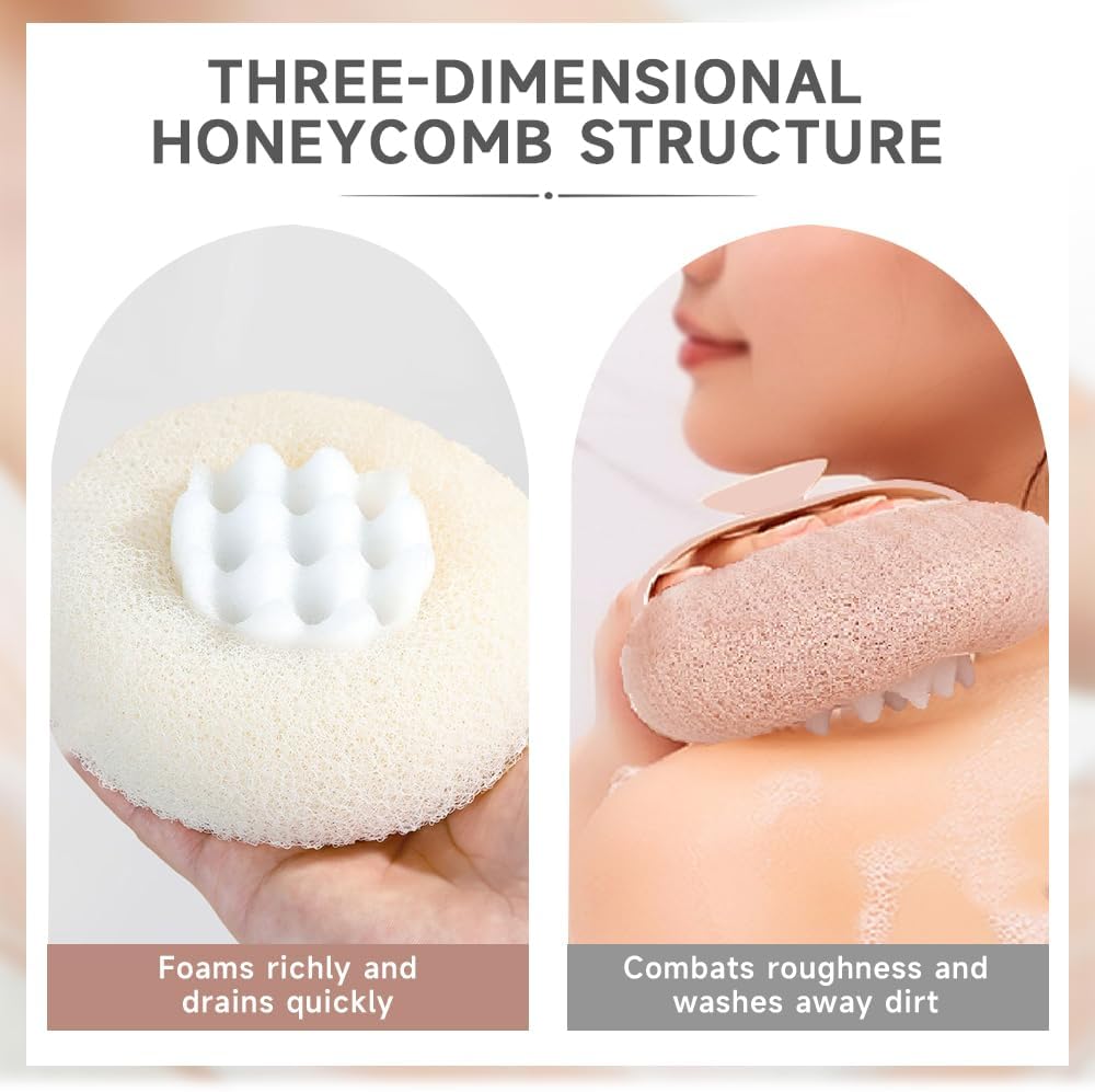 Super Soft Sunflower Suction Cup Bath Ball, 2025 New 2-in-1 Sunflower Bath Ball Exfoliating Bath Sponge Cleaning Brush, Sponge Mesh Pouf Shower Ball