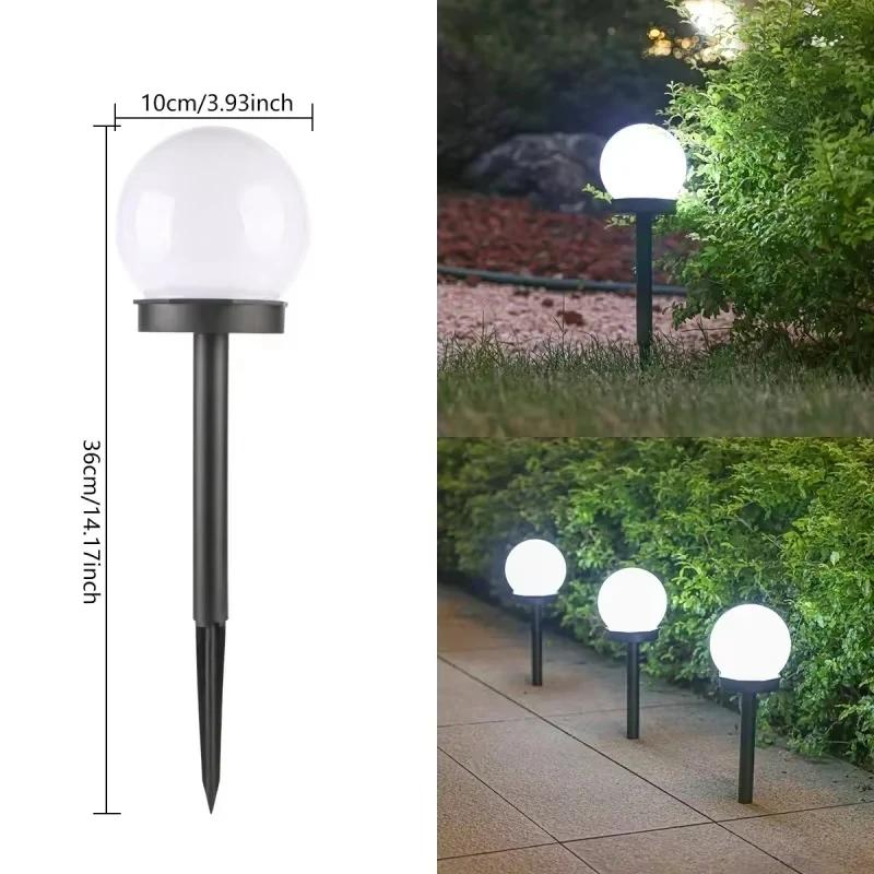 LED Solar Garden Ball Light Outdoor IP65 Waterproof Lawn Lamp Ground Plug Landscape Lighting for Villa Yard Pathway Decoration