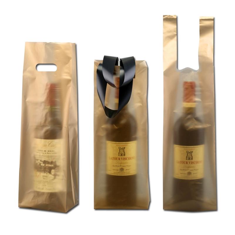 Reusable Red Wine Tote Bag Single Wine Packaging Tote Thickened PE Hotel Universal Pouch Load Bearing and Durable Plastic Bag Black packaging pouch