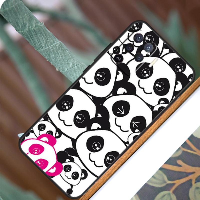 Cute Cartoon Panda For OPPO A52 A72 A92 A98 A78 A58 A5 A9 A15 A17 A77 A53S A57S A94 A74 A54 A16 A76 A96 Case