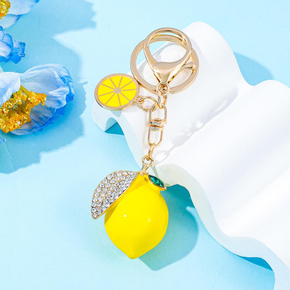 Llavero de Limón Creativo Forma de Fruta Decoración para Bolso Coche Colgante Pequeño Regalo