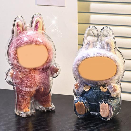 Doll Case Protective Case Transparent Display Box Dustproof Scratch-Resistant Hanging Bag for Plush Figure Storage