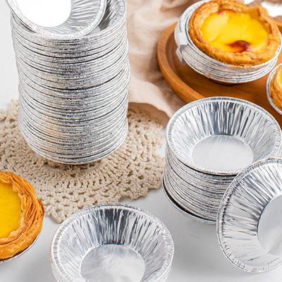 100 Stück/Los Einweg-Aluminiumfolie Runde Eierkuchenform Mini-Topf Eierkuchenformen Cupcake-BlechPlatte Backblech Tartelettes