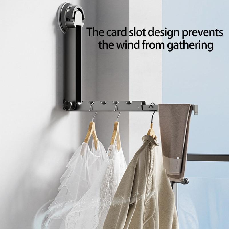 Space Saving Expandable Garment Rack With Practical Aluminum Frame Removable Adhesive Hook For Apartments Dorms