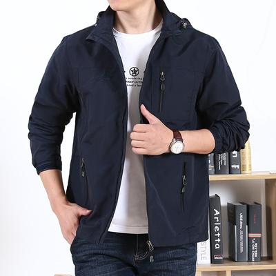 New Spring and Autumn New Men's Thin Large Size Hooded Outdoor Casual Jacket