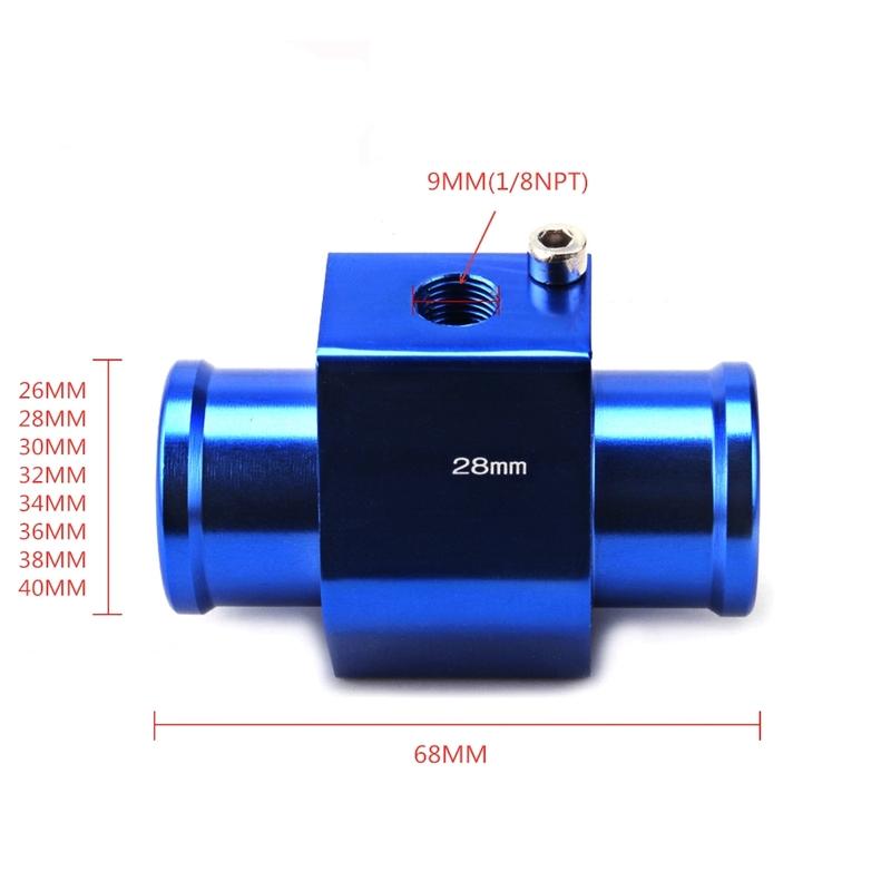 52mm Auto Wassertemperaturanzeige LCD 40~140 ℃ Rote Blaue Hintergrundbeleuchtung Mit Wassertemperatursensor Wassertemperatur-Verbindungsrohr Sensoradapter