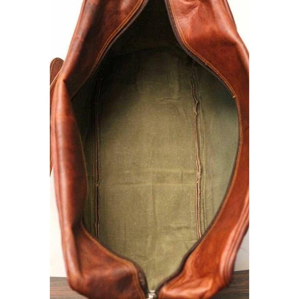 Geantă de noapte mare din piele naturală Strong duffle travel sală de gimnastică pentru noapte Nou pentru bărbați