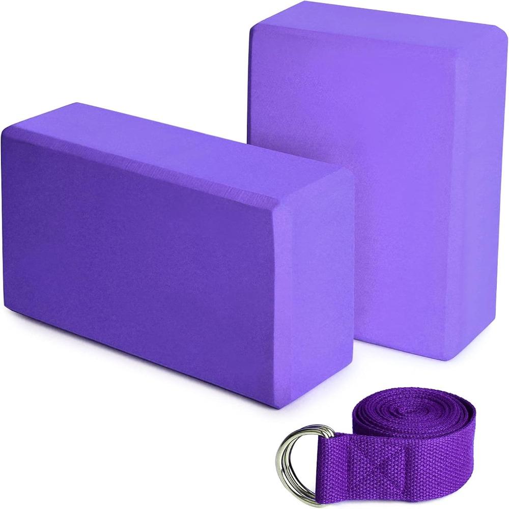 Strap Included Fitness Yoga Block EVA Pilates Block Set Yoga Blocks Yoga Strap Set  Home Workout