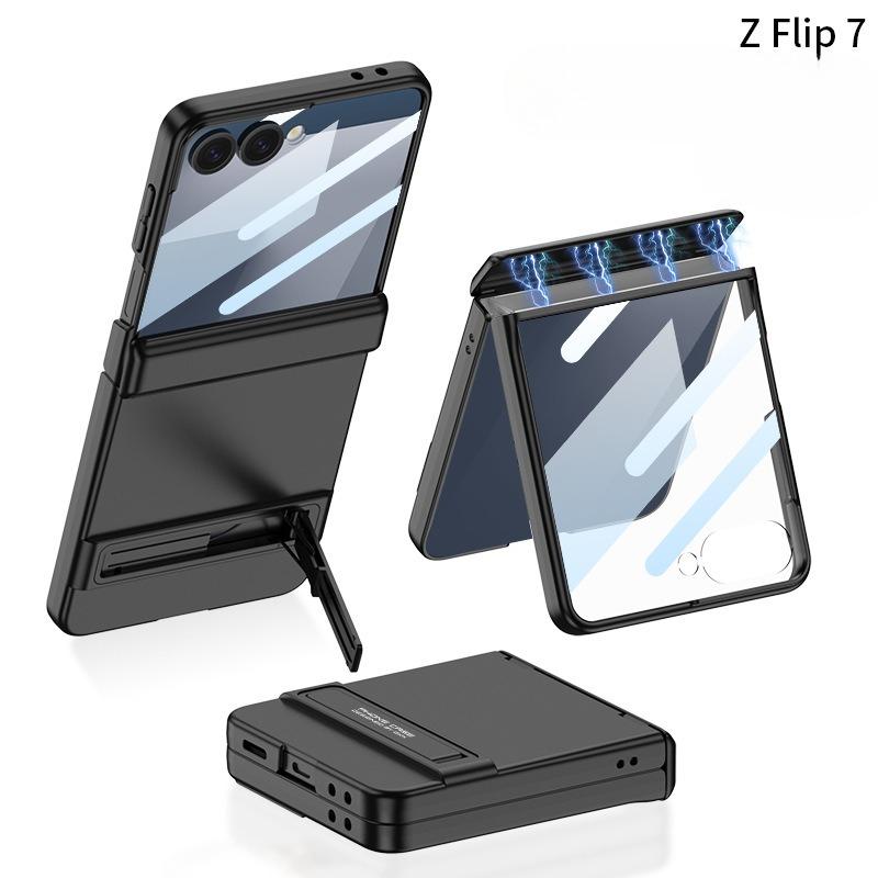 Coque de téléphone portable Samsung GalaxyZ Flip7 Magnétique Tout compris Pliable et Film Intégré Support Triomphe Coque Rigide