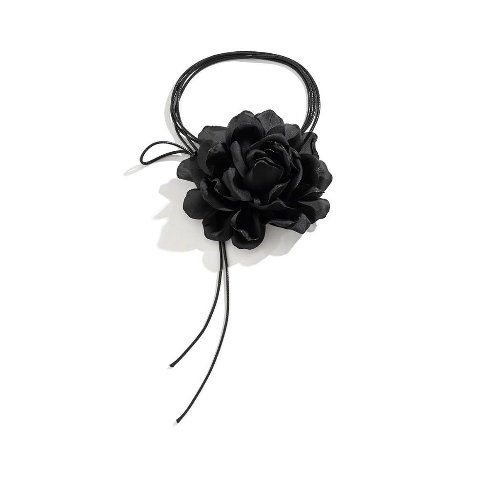 Fashion Accessory Exaggerated Design Rose Flower Adjustable Length Big Rose Rope Romantic Style Large Petal Flower Party Wear