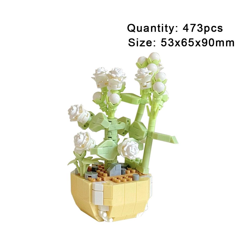 Creative Mini Block Baby Building Blocks Toy Flower Bouquet Block Set Assembly Micro 3d Building Bricks Toys For Kids Girl Gifts