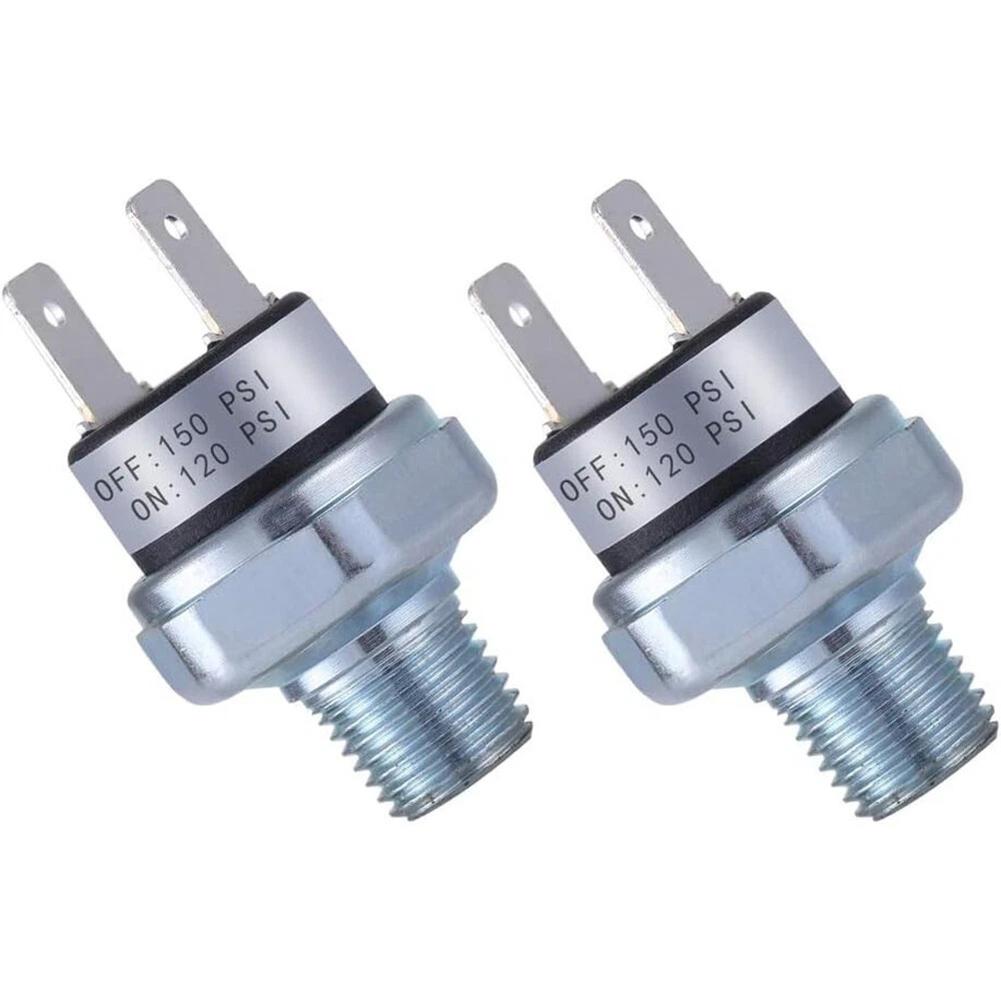 2 x Pressure Switch for Air Compressor Control 120 PSI Start 150 PSI Stop 1/4-18 NPT Thread for Pneumatic Suspension Use