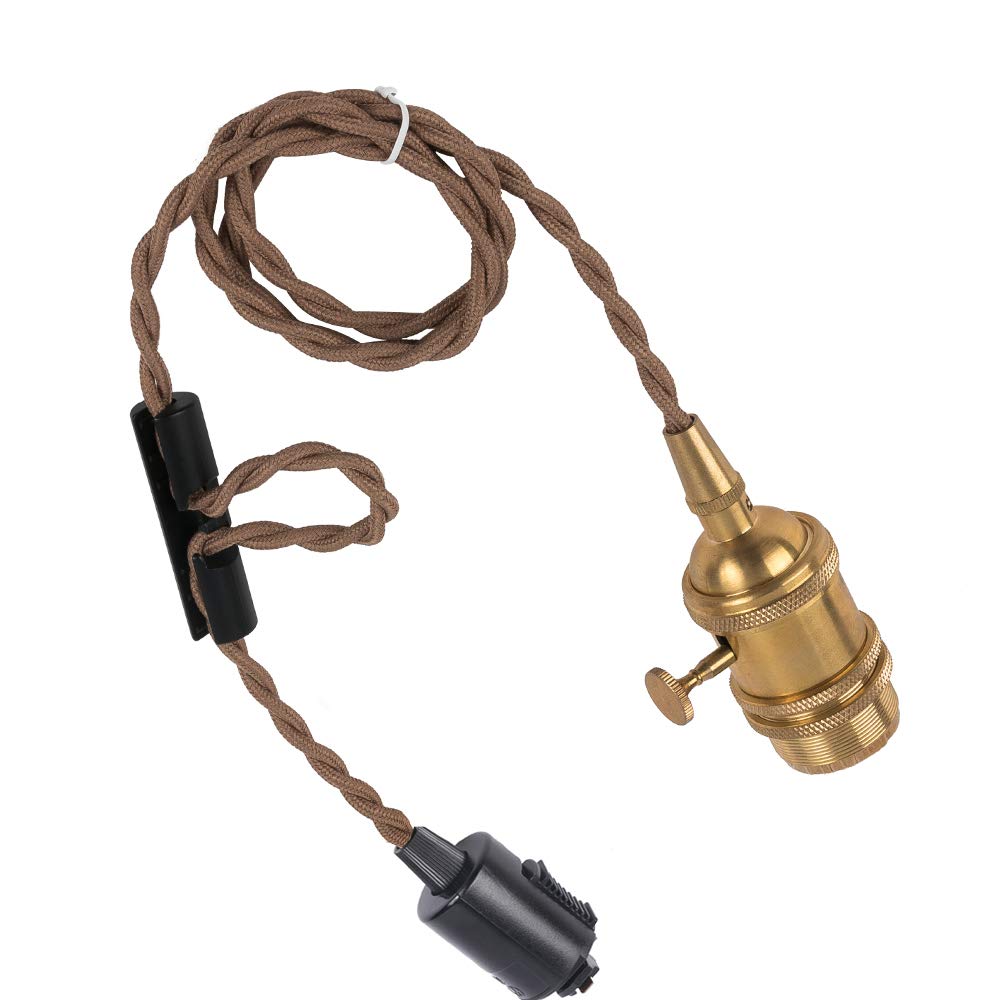 

Kyodo Lighting Single Pendant Light, E26 Bulb Socket with Switch (GT-GD-C1), Hanging Light, LED Bulb Compatible, Socket Lighting, Electric Socket,