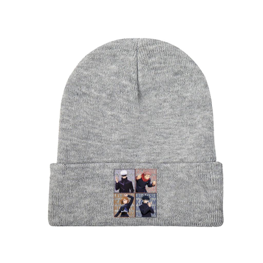 Jujutsu Kaisen Satoru Gojo Yuji Itadori Megumi Knitted Hat Beanie Autumn Winter Hats Warm Fashion  Caps for Unisex Women Gifts