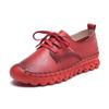 Leather Soft-soled Lace-up Single Shoes Women's New First-layer Cowhide Flat-soled Mother Shoes Casual Shallow Mouth Non-slip Maternity Shoes Summer