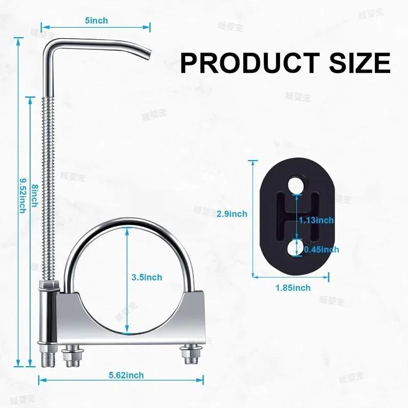 Xiaomi Exhaust Clamp with Hanger Hook Clamp for Car Exhaust Systems 2.5/3 Inch Automobile Exhaust Clamp Hook Rear Muffler Hanger Tool