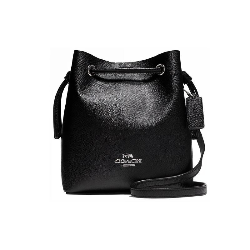Coach Lena 17 Leather Bucket Bag Crossbody Shoulder Bag Women's Black