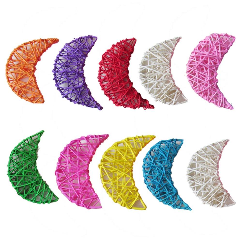 10PCS Multicolor Artificial Rattan Ball Heart Moon Fish DIY Accessories Christmas Balls Ball Star Xmas Tree Ornament Photo Props