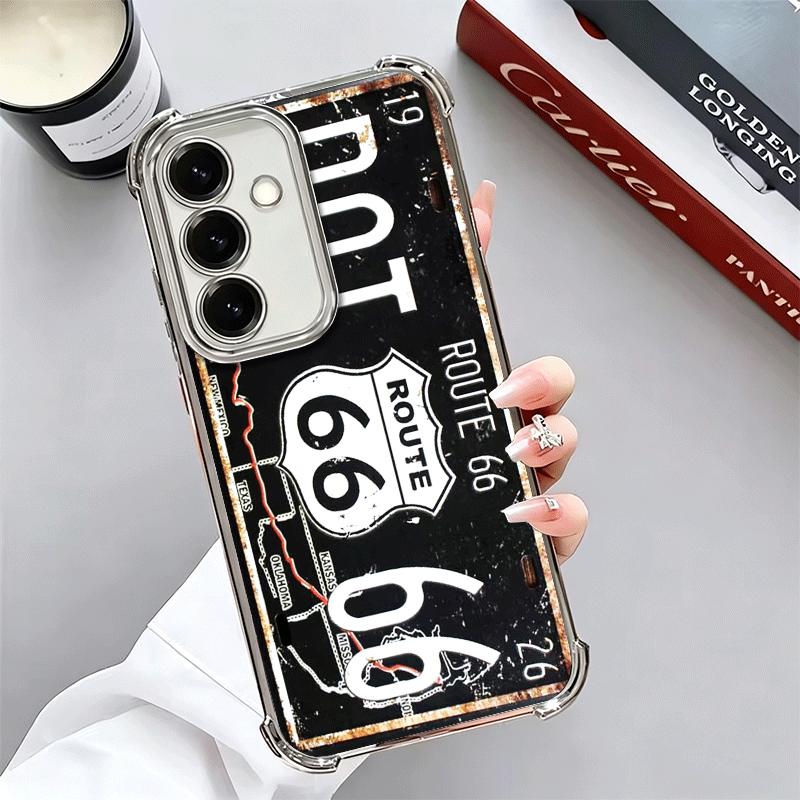 Retro Vintage License Plate Soft Phone Case For Samsung A17 A27 A07 A37 A57 A16 A56 A15 A55 A14 A54 A13 A53 A26 A36 A25 A35 A24