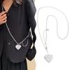 Ins Pearl Crossbody Shoulder Bag Chain Long Necklace W/Heart Mirror Pendant Pearl Shoudler Chain Personality Collares Jewelry