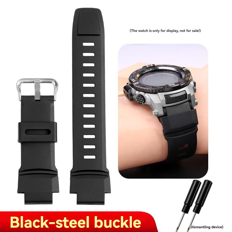For Casio PROTREK PRG-260/270/550/250 Silicone WatchBand PRW-3500/2500/5100 Dedicated interface rubber strap Black men Bracelet
