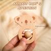 1PC Cartoon Animal Rattle for Kids Soothing Sleep Wooden Rattle Teether Musical Handbell Baby Attetion Training Educational Toy
