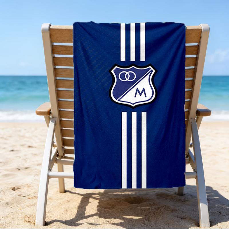 Blue White Crest Pattern Beach Towel - Soft, Absorbent Microfiber, Lightweight, Ideal for The Beach, Parties, Travel, Camping fan gifts