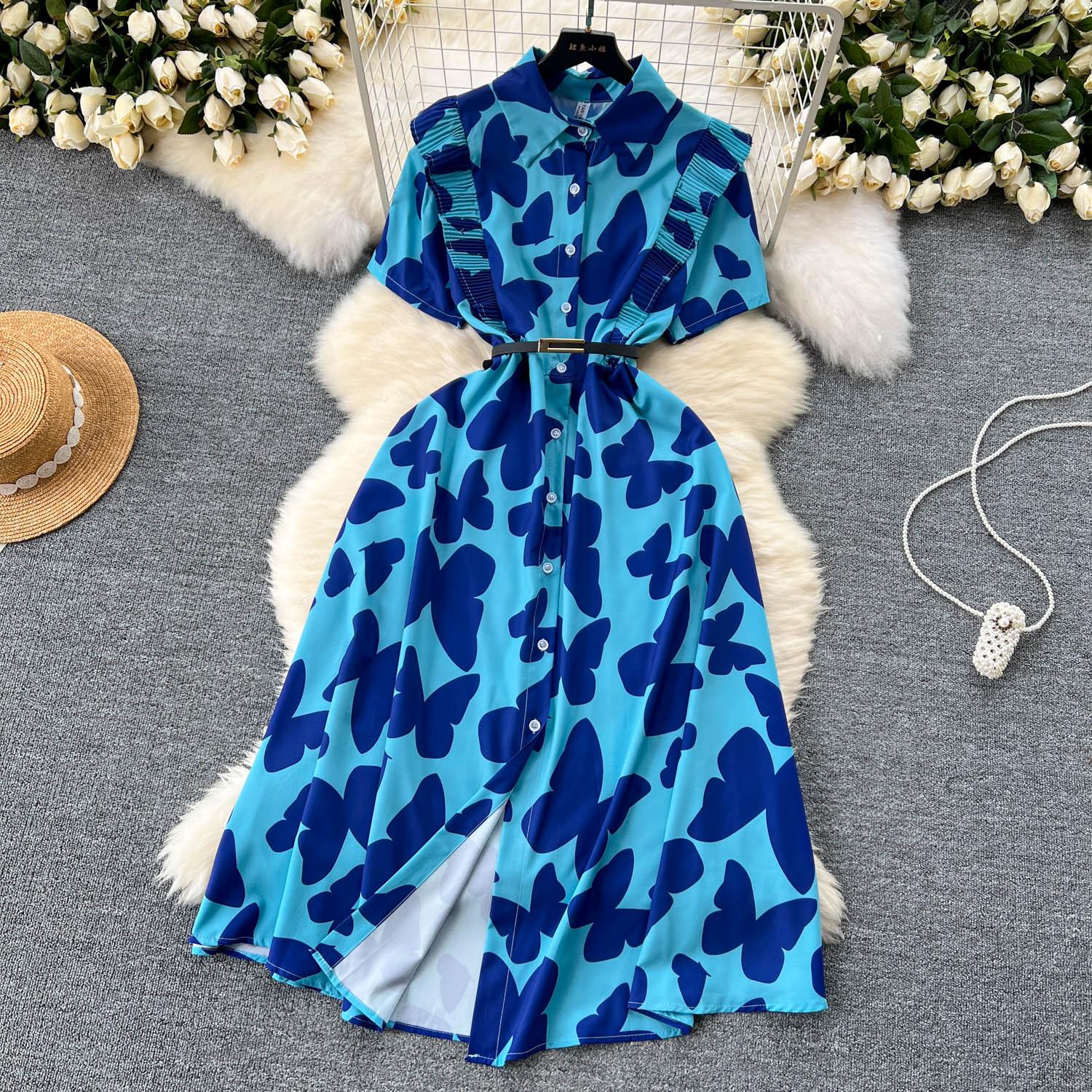 Шикарное элегантное облегающее платье с отложным воротником и принтом съедобных древесных — фото 12