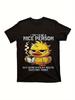 Lustiges sarkastisches Enten-Anime-T-Shirt für Herren mit Spruch - Baumwolle lockere Passform lässiges T-Shirt, Schwarz & Weiß