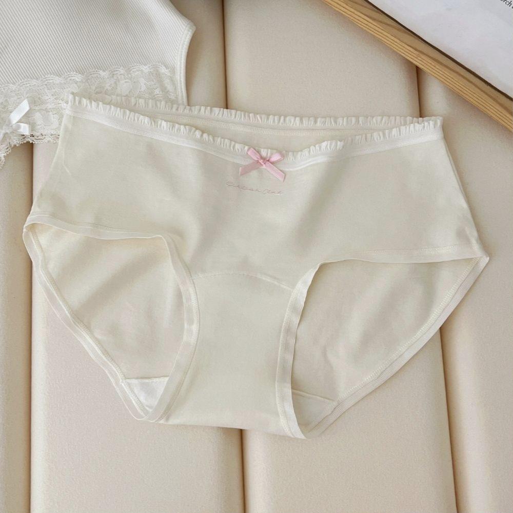 Girls' A-grade Cotton Underwear with Antibacterial Gusset - Soft, Breathable, Hip-Hugging, Mid-Waist, Sweet & Simple Triangle Shorts