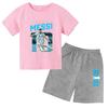 Set Estivo per Bambini Marca Messi Stampa T-shirt a Maniche Corte + Pantaloncini Set 2 Pezzi Tuta Sportiva Moda Casual Bambino Ragazzo Ragazza Abbigliamento per Fan