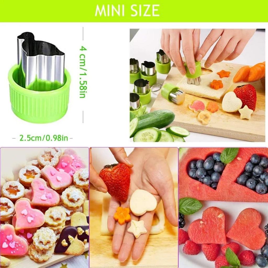 27 Pack Vegetable Cutter Shapes Set,Mini Cookie Cutter, Naisfei Mini Cookie Cutters Fruit Cookie Pastry Stamps Mold for Kids Baking